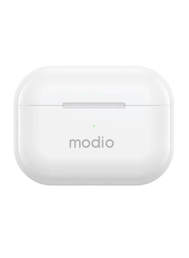 Modio ME8 True Wireless Stereo Earpods with Charging Case (Red/Black/Blue) for Superior Sound and Convenient Portability