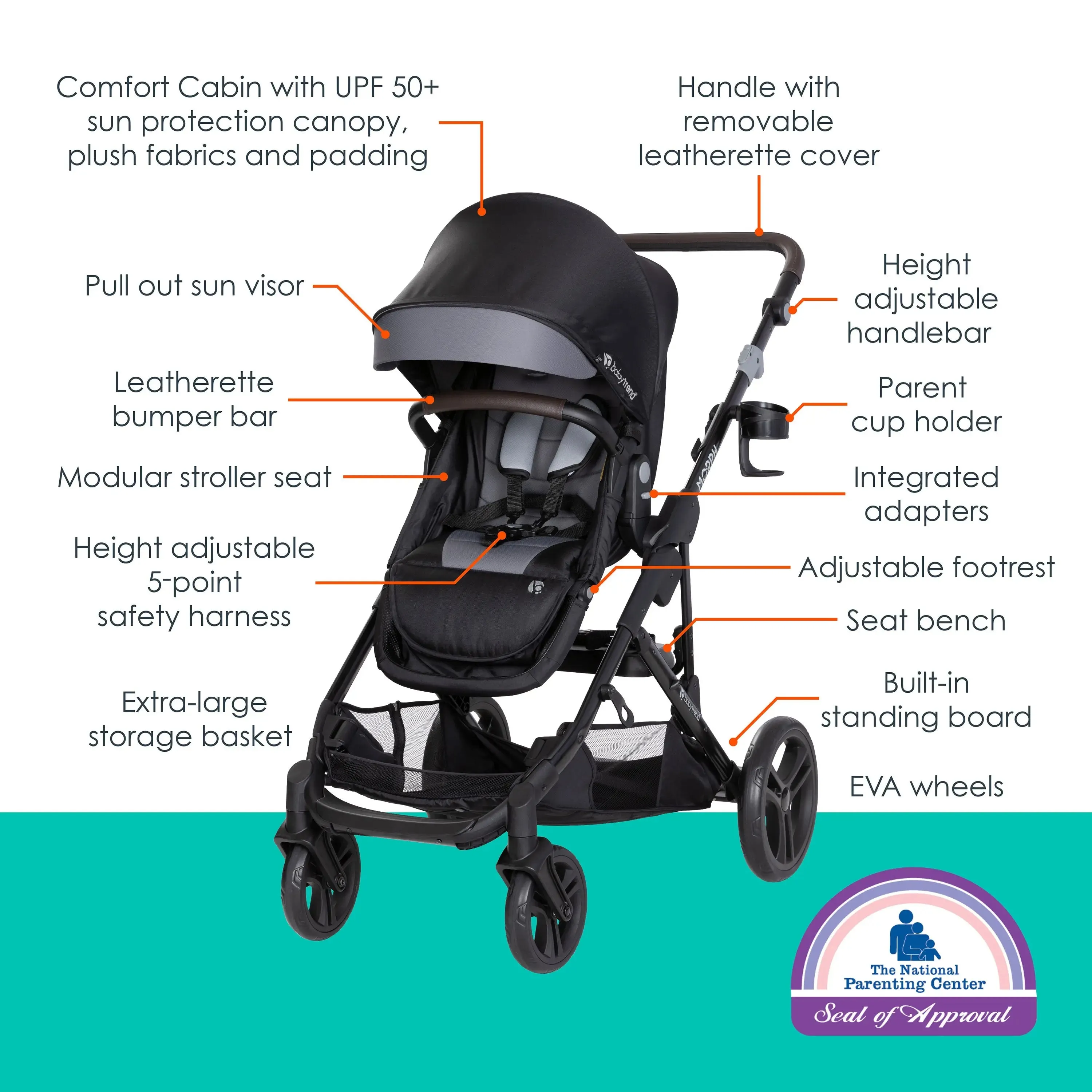 Morph Single to Double Modular Stroller Travel System with EZ-Lift™ PLUS Infant Car Seat