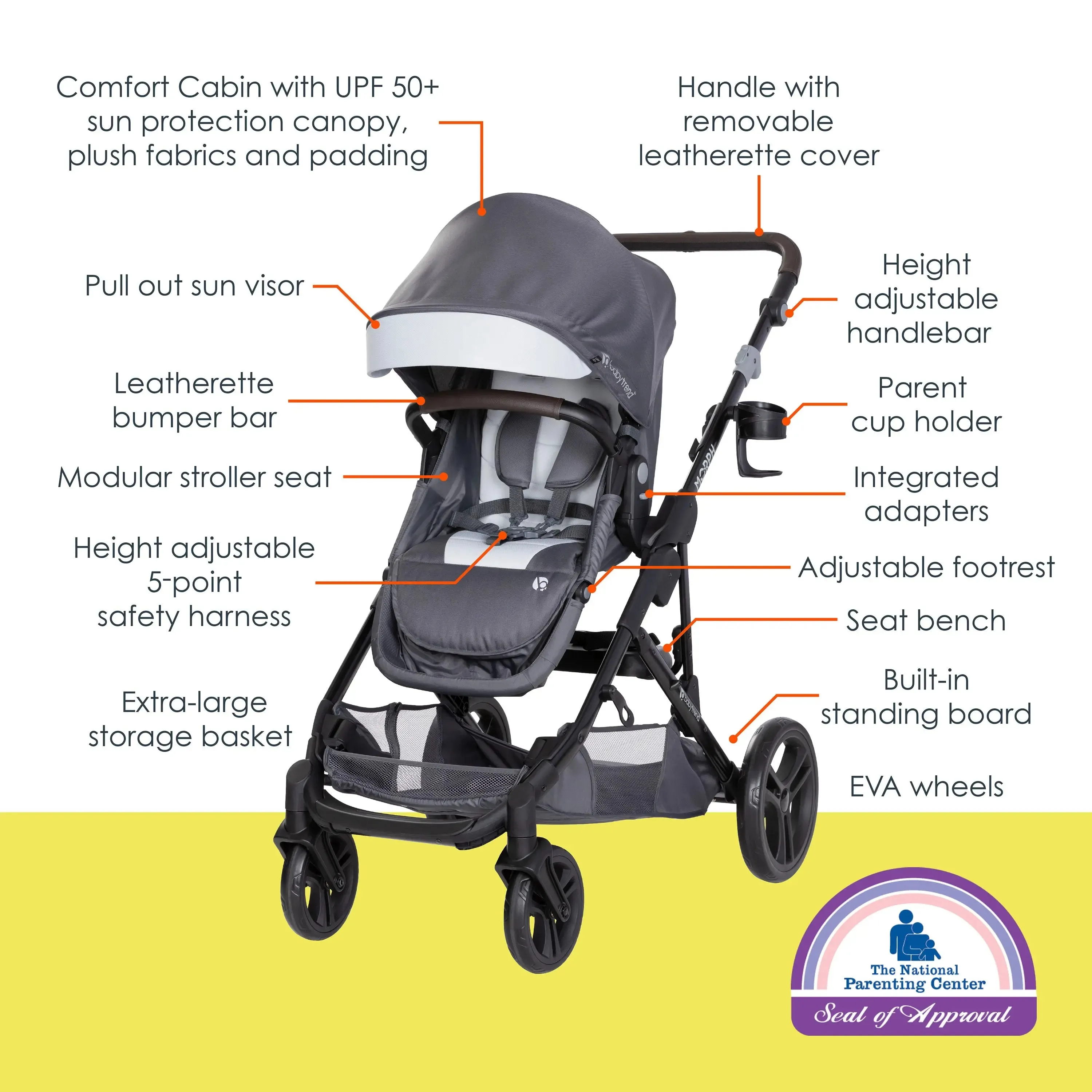 Morph Single to Double Modular Stroller Travel System with EZ-Lift™ PLUS Infant Car Seat