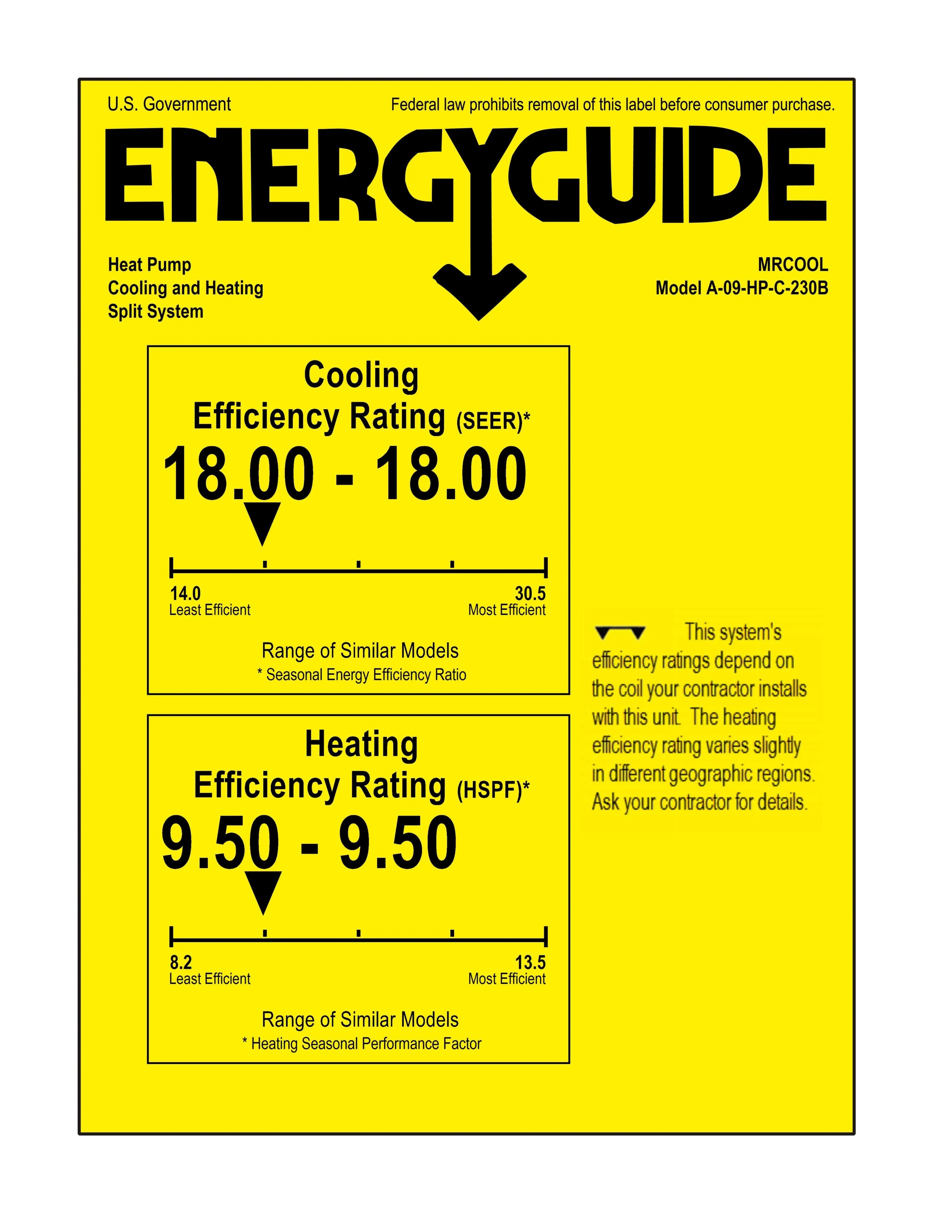 MRCOOL Mini-Split Advantage Series 9,000 BTU 230V Wall Mounted Heat Pump System