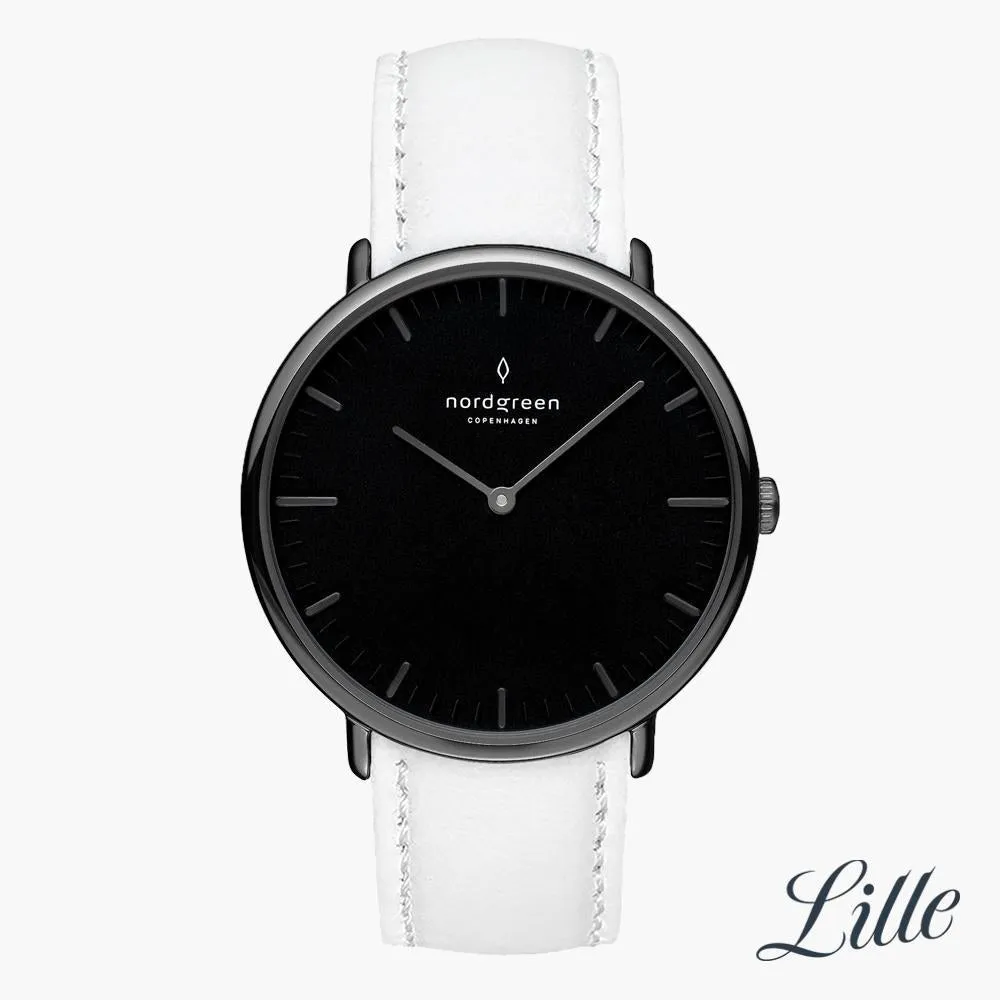 Native | Black Dial - White Leather