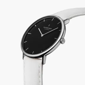 Native | Black Dial - White Leather