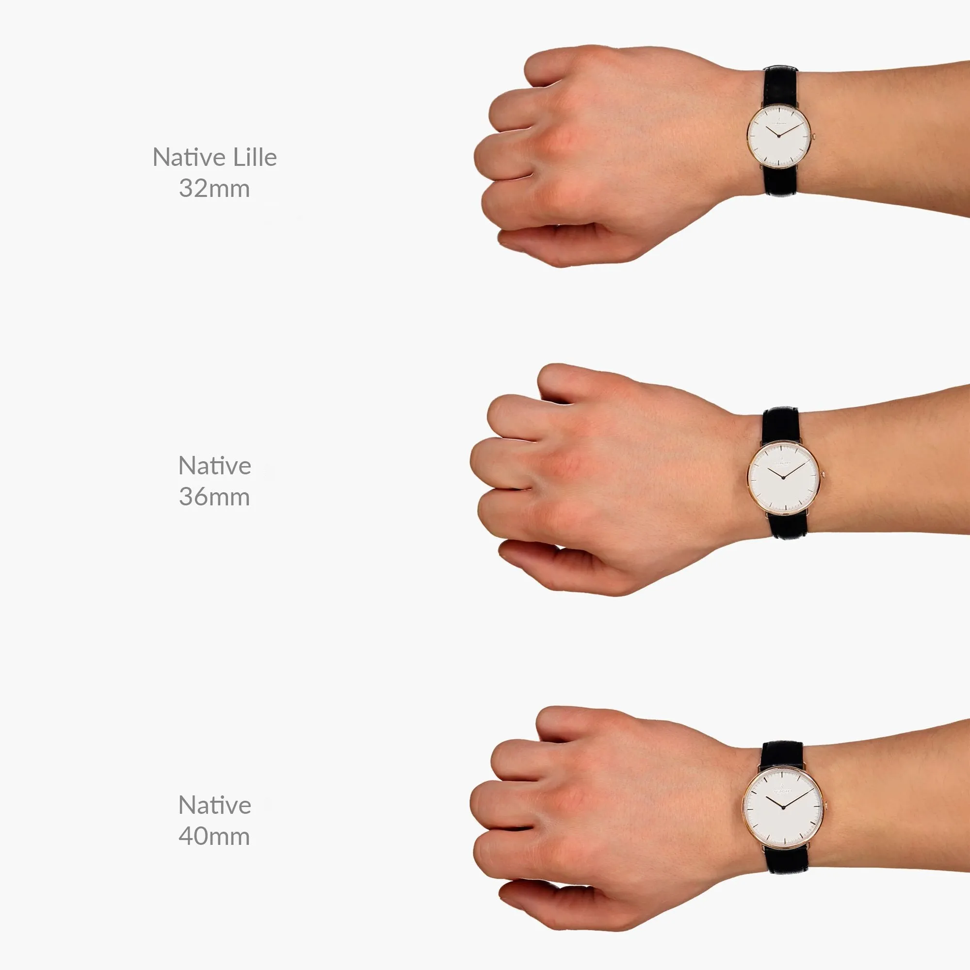 Native | Black Dial - White Leather