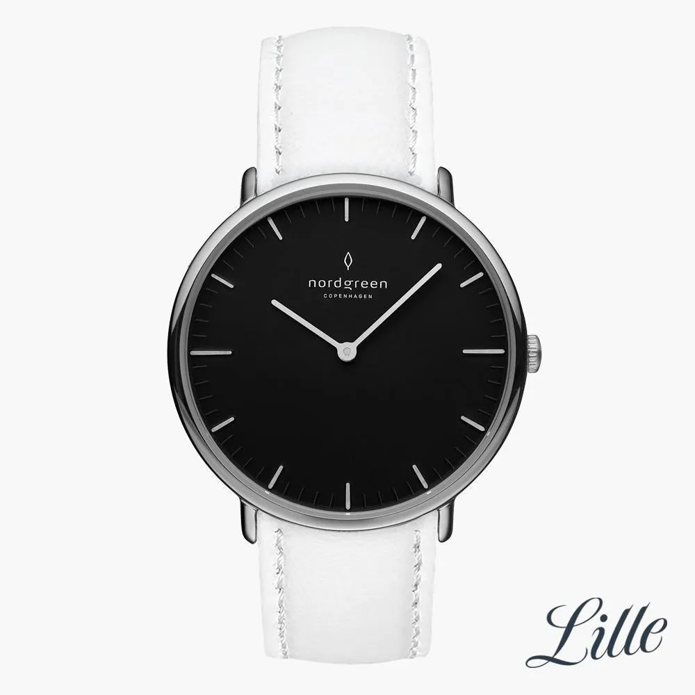 Native | Black Dial - White Leather