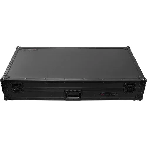 Odyssey FZGS12CDJWXD2BL Extra-Deep Coffin Flight Case w/Glide Platform for 12" DJ Mixer and Two Large-Format Media Players (All Black)