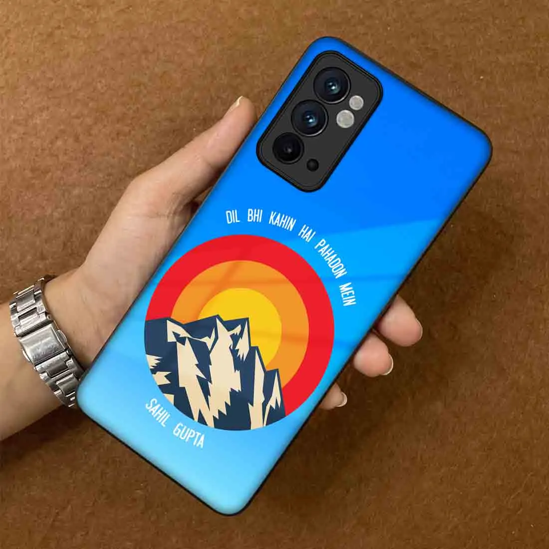 Oneplus 9RT 5G Cover with Name Custom Mobile Cases  - Adventure Mountains