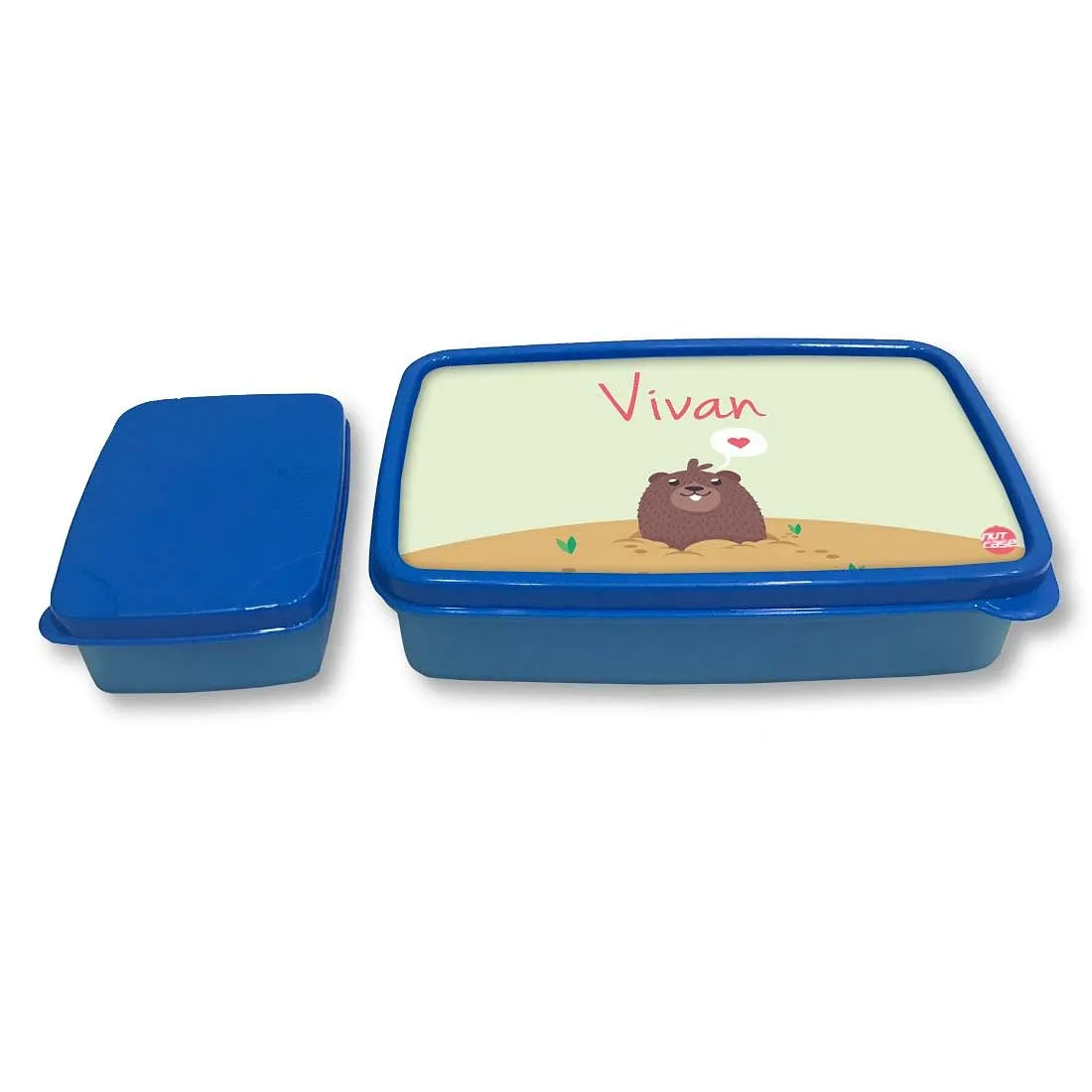 Personalized Snack Box for Kids Plastic Lunch Box for Boys -Bear