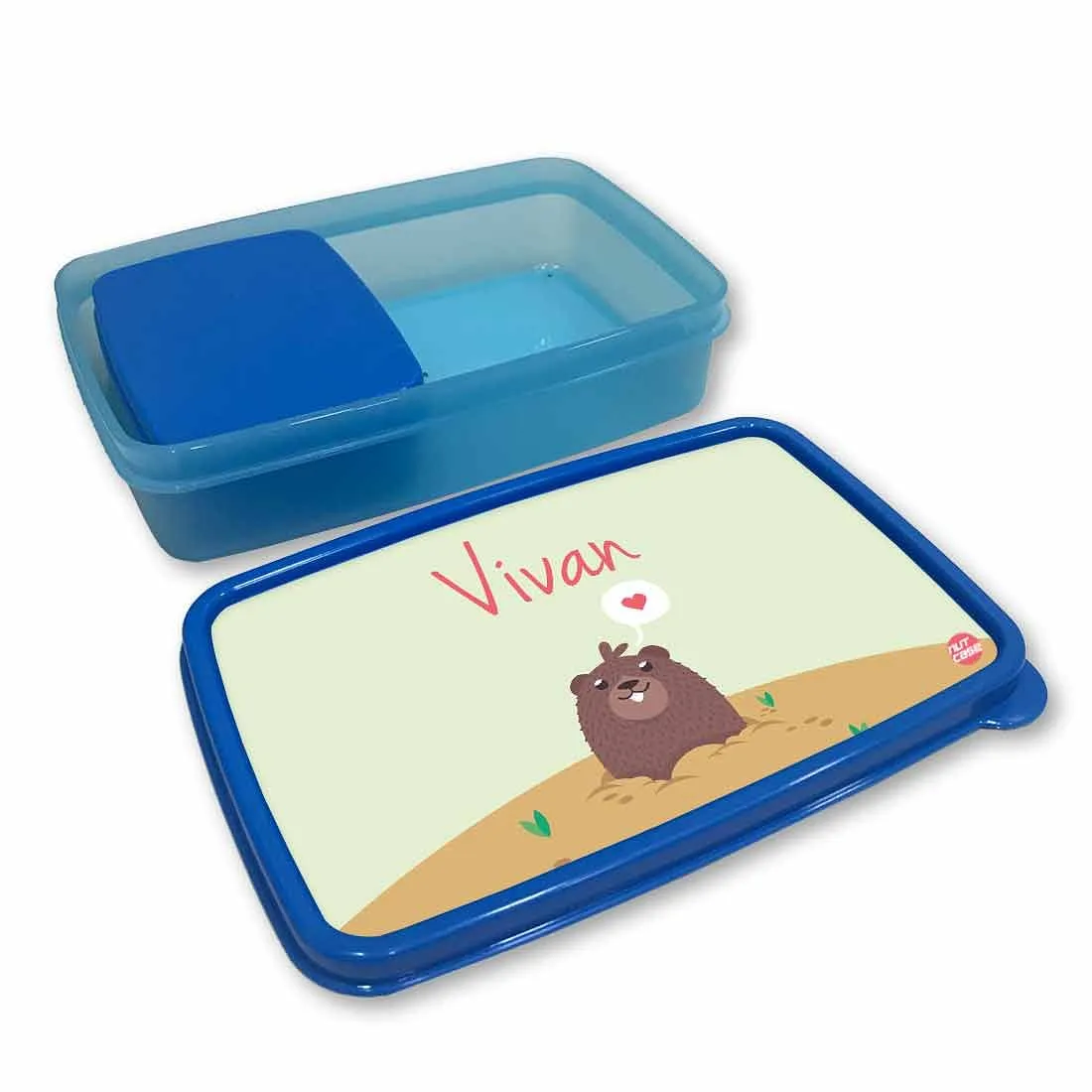 Personalized Snack Box for Kids Plastic Lunch Box for Boys -Bear