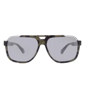 Philipp Plein Men's Smoke/Silver-Mirrored Square Sunglasses