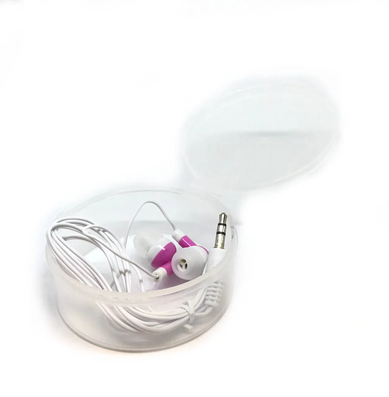 Pink Stereo Earbud Headphones