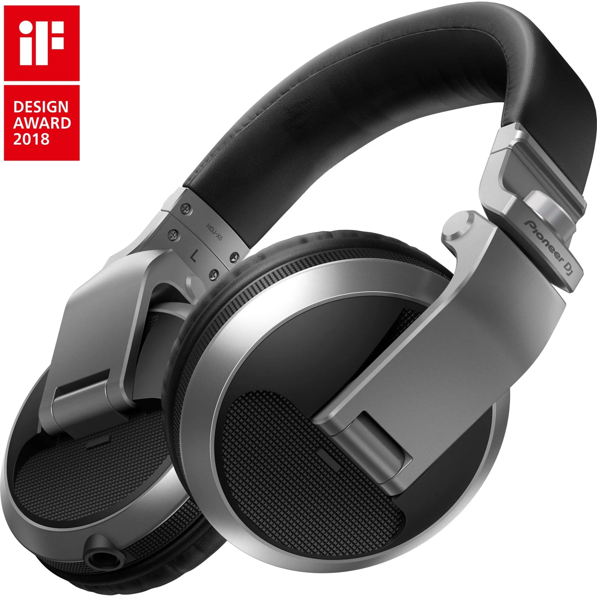 Pioneer DJ HDJ-X5-S Over-Ear Wired Studio DJ Headphones, Professional Audio Equipment for DJ Booth and Recording - Silver