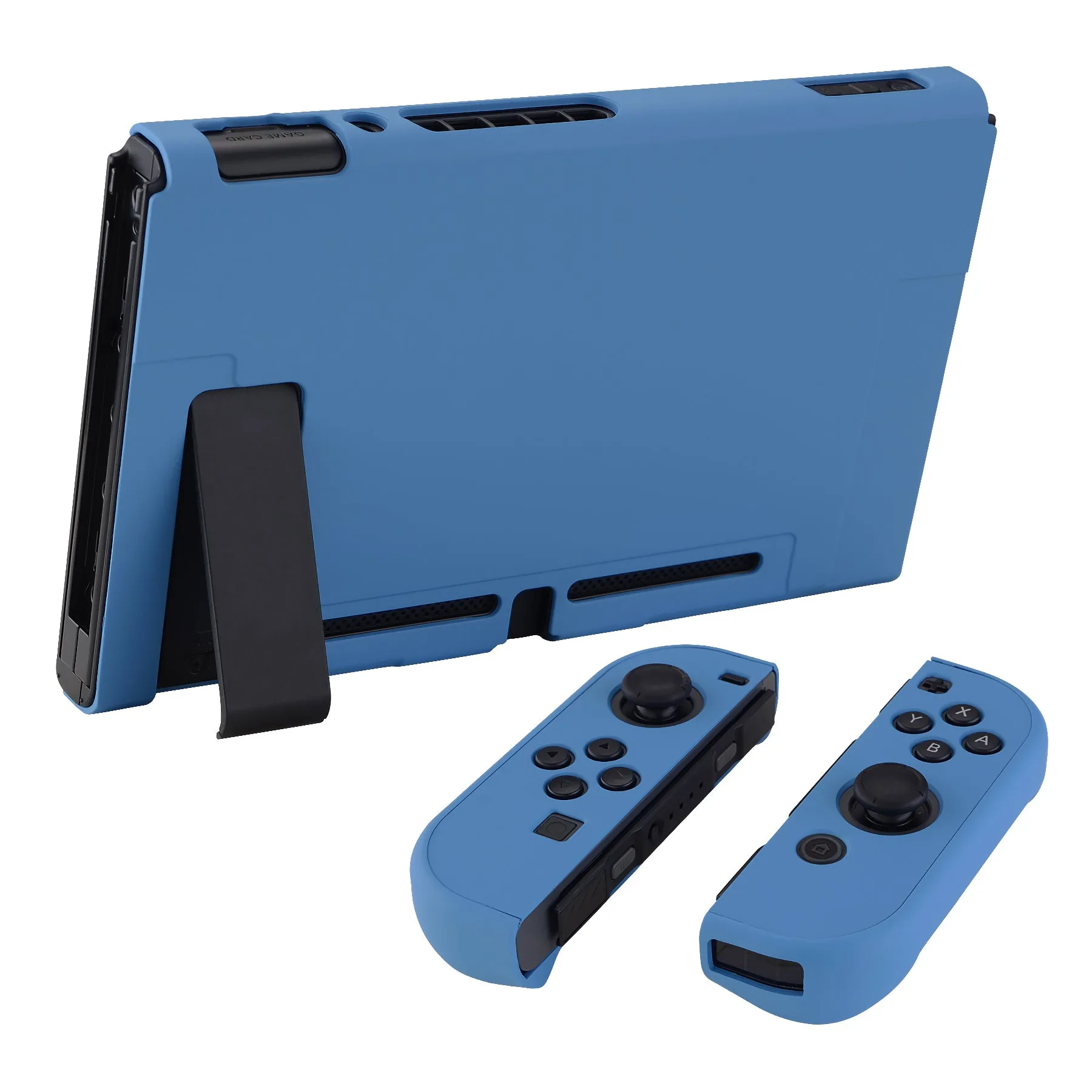 PlayVital Airforce Blue Back Cover for NS Switch Console, NS Joycon Handheld Controller Separable Protector Hard Shell, Soft Touch Customized Dockable Protective Case for NS Switch - NTP343