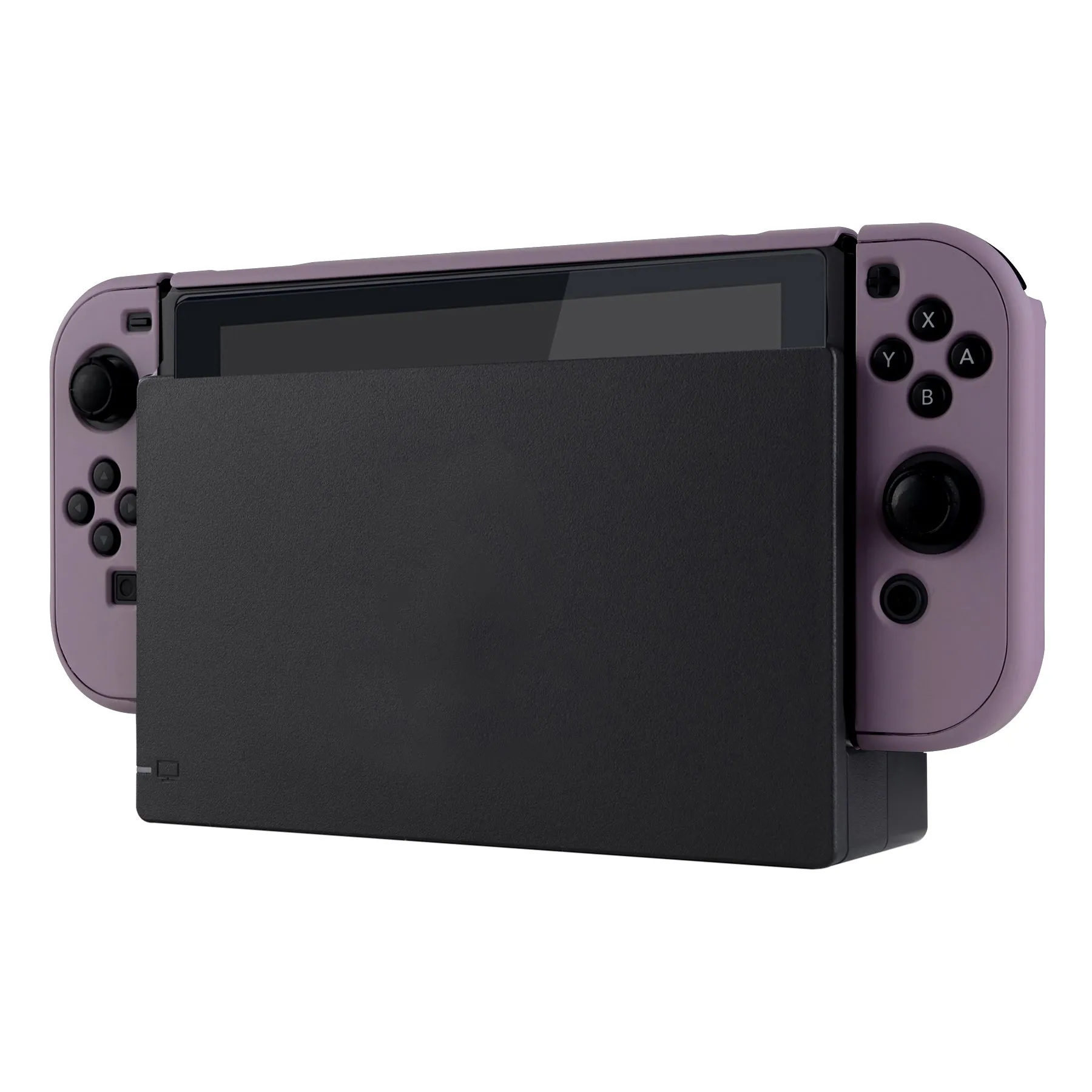 PlayVital Dark Grayish Violet Back Cover for Nintendo Switch Console, NS Joycon Handheld Controller Separable Protector Hard Shell, Soft Touch Customized Dockable Protective Case for Nintendo Switch - NTP328