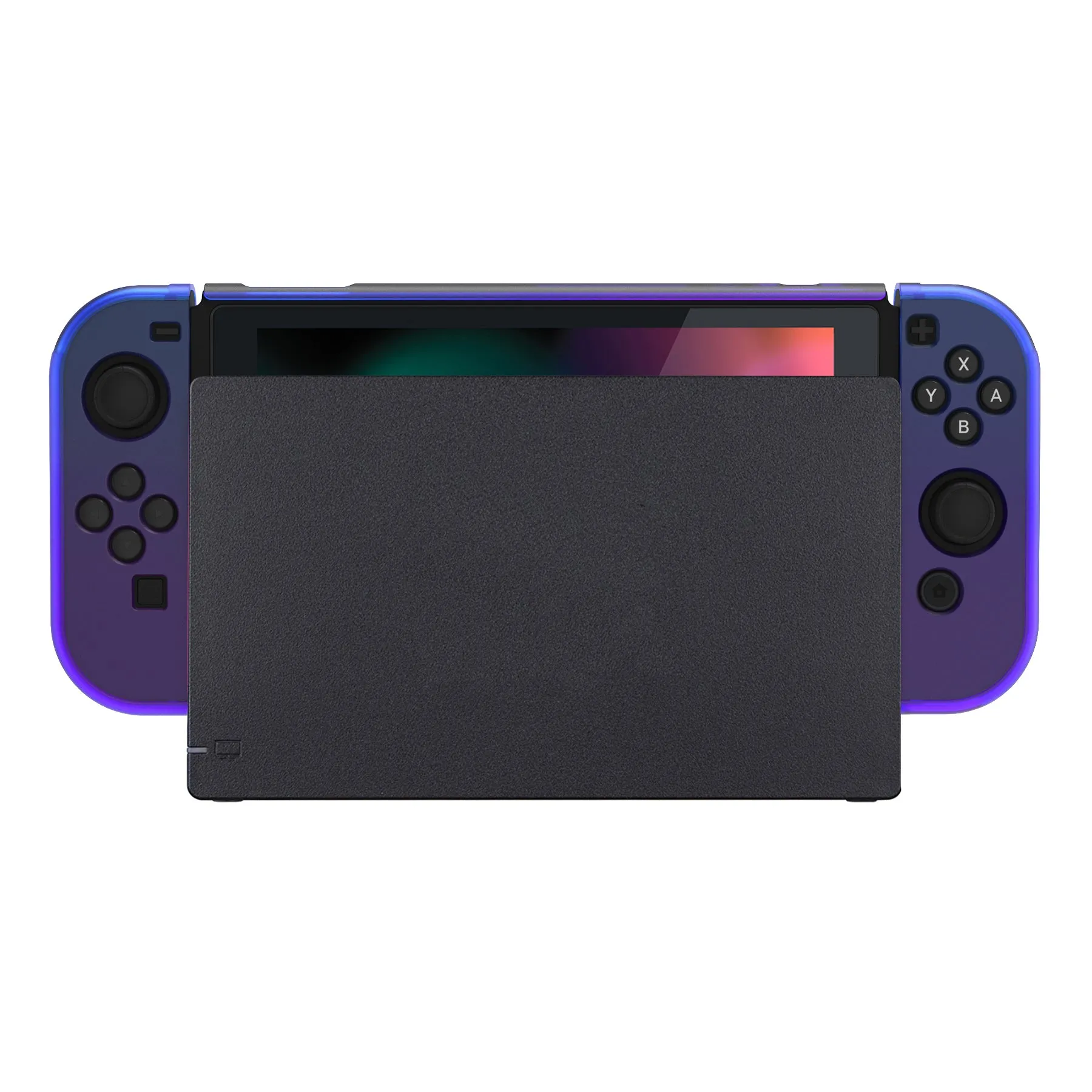 PlayVital Gradient Translucent Bluebell Cover for NS Switch Console, NS Joycon Handheld Controller Separable Protector Hard Shell, Customized Dockable Protective Case for NS Switch - NTP347V2