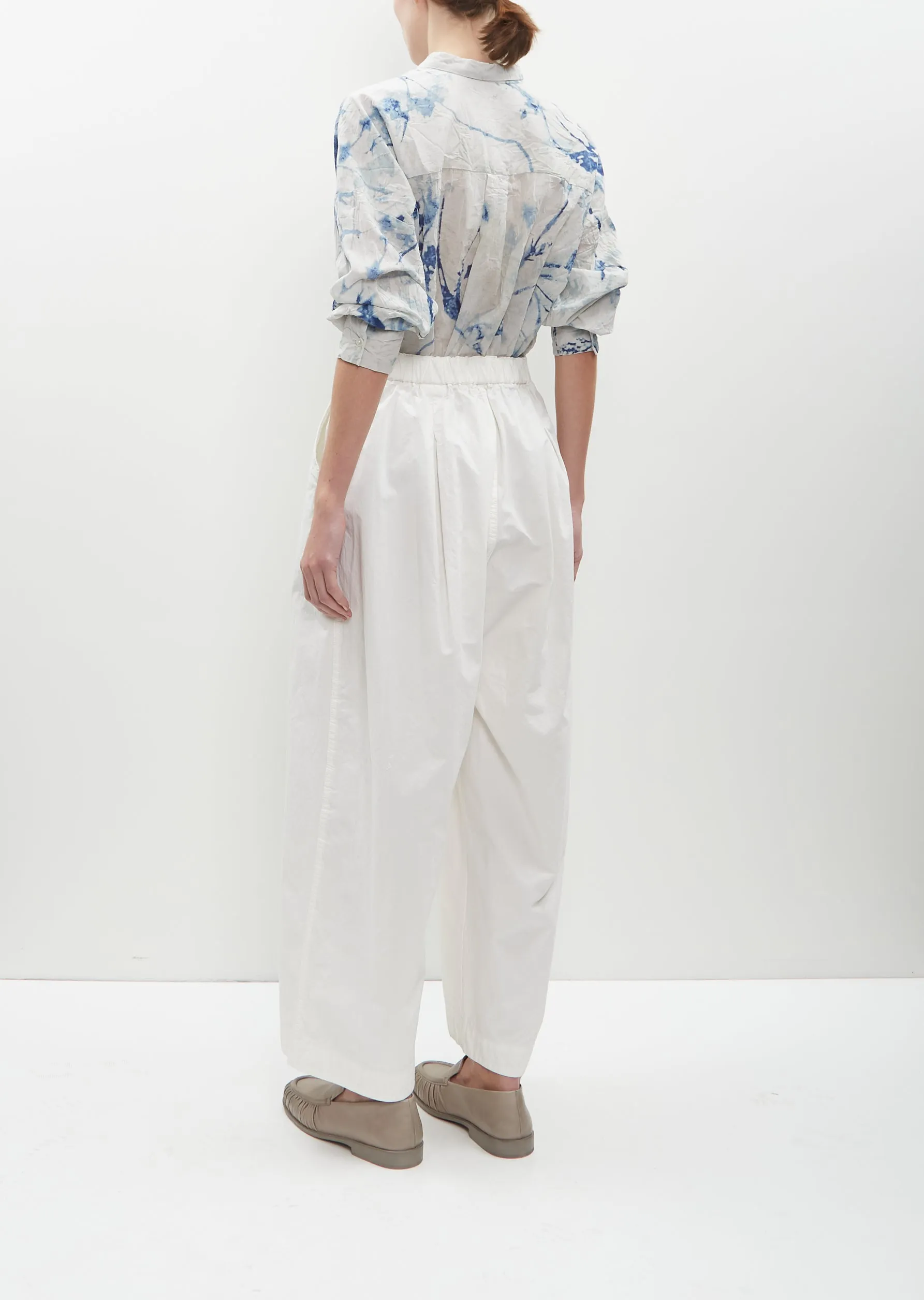 Pleated Wide Cotton Pants