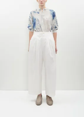 Pleated Wide Cotton Pants