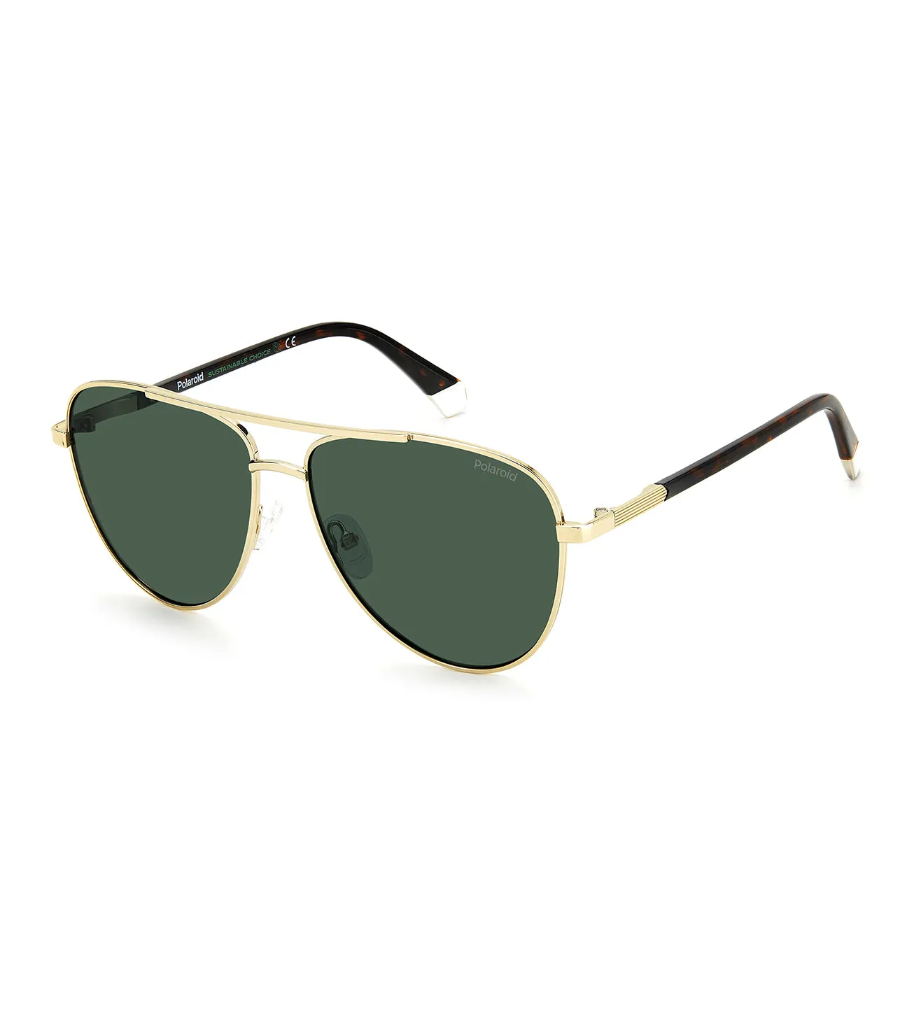 Polaroid Men's Green Aviator Sunglasses