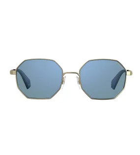 Polaroid Unisex Blue-mirror Geometric Sunglasses