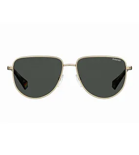 Polaroid Unisex Grey Polarized Aviator Sunglasses