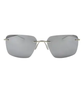 Porsche Design Men's Mercury/Silver-mirrored Square Sunglasses