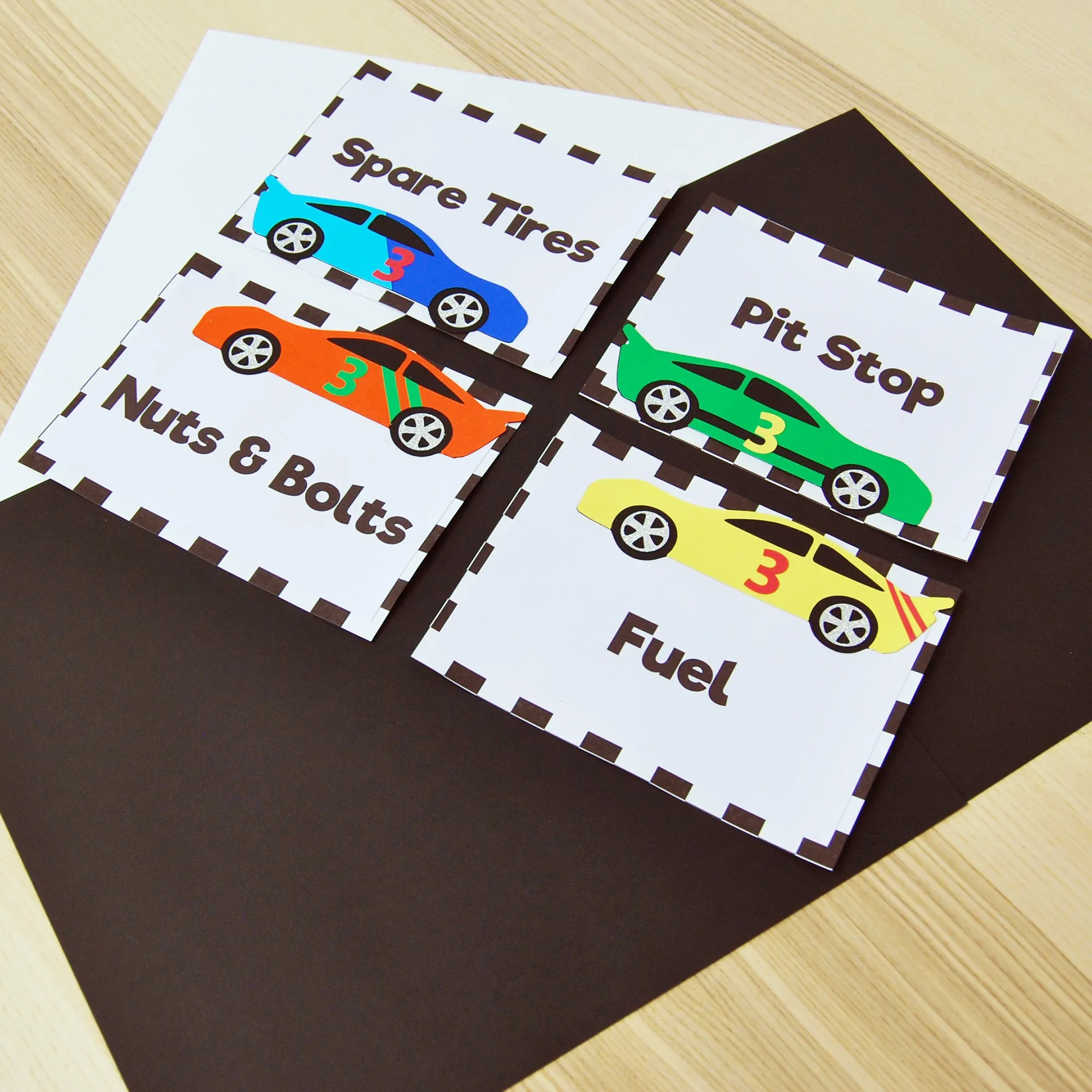 Race Car Party Buffet Labels