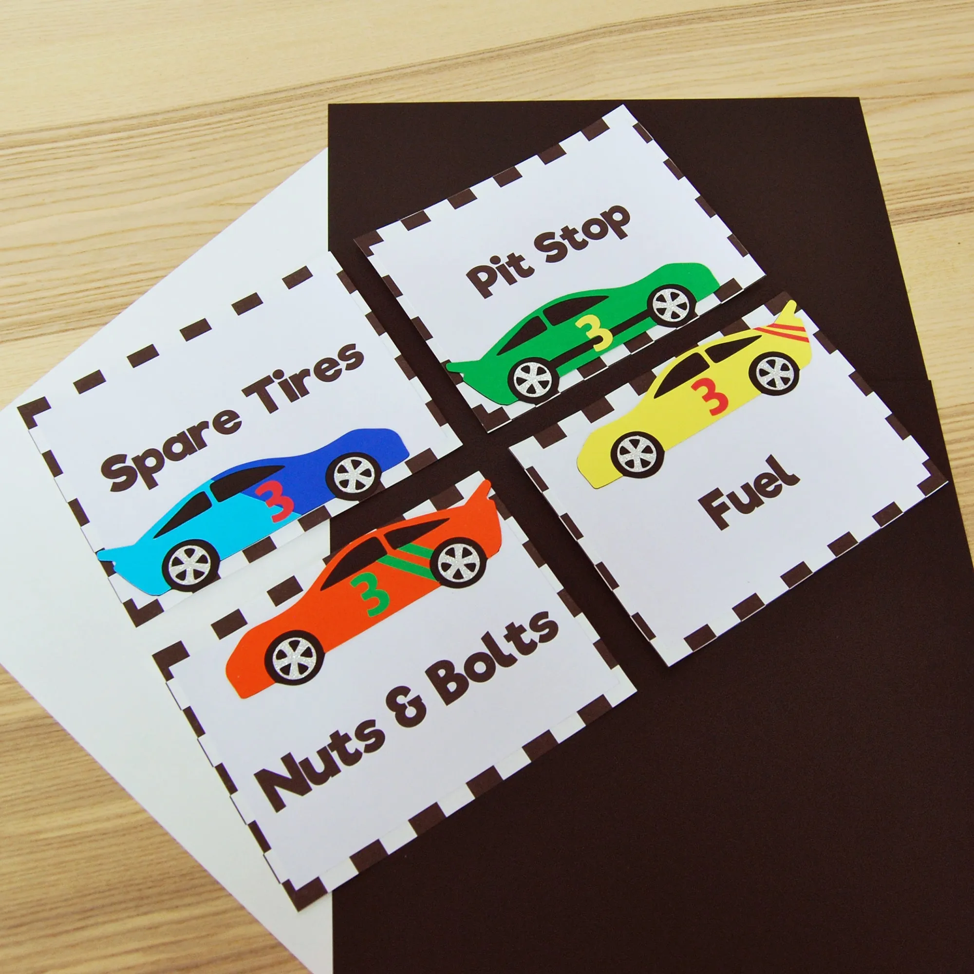 Race Car Party Buffet Labels