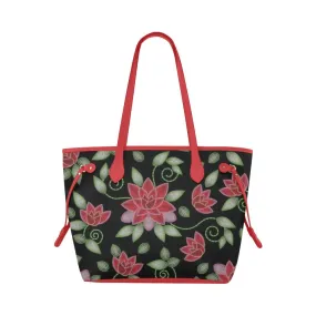 Red Beaded Rose Clover Canvas Tote Bag