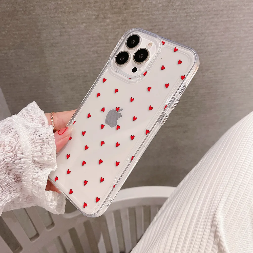 Red Heart Clear Silicon Cover