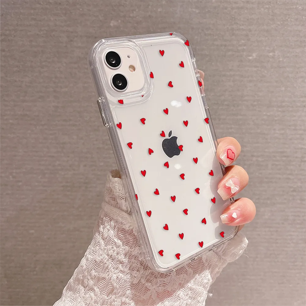 Red Heart Clear Silicon Cover