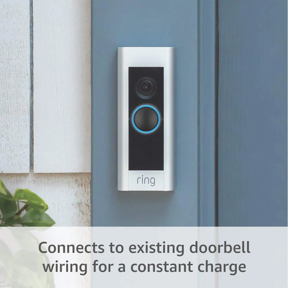 Ring Video Doorbell Pro with HD Video and Motion Alerts Satin Nickel