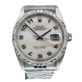 Rolex 16234 Mother of Pearl Dial Customized Diamond Bezel