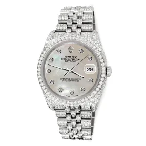 Rolex Datejust 36mm 10.2ct Diamond Champagne MOP Jubilee Watch  TFJ-142508358