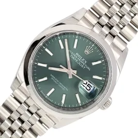 Rolex Datejust 36mm  Mint Green Dial Jubilee Watch TFJ-142508276