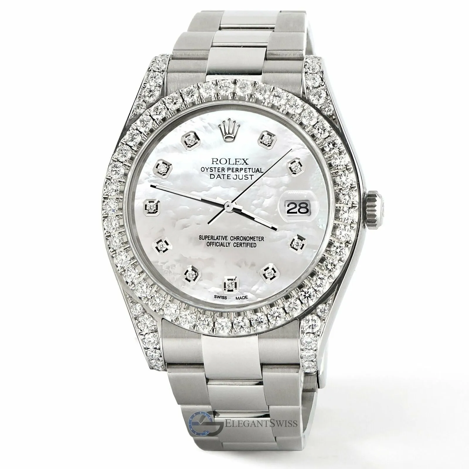 Rolex Datejust 41 126300 4.4CT Diamond Bezel/Lugs/White MOP Dial,  TFJ-142508768