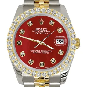 Rolex Datejust  Diamond Bezel/Red MOP Jubilee Watch TFJ-142507947