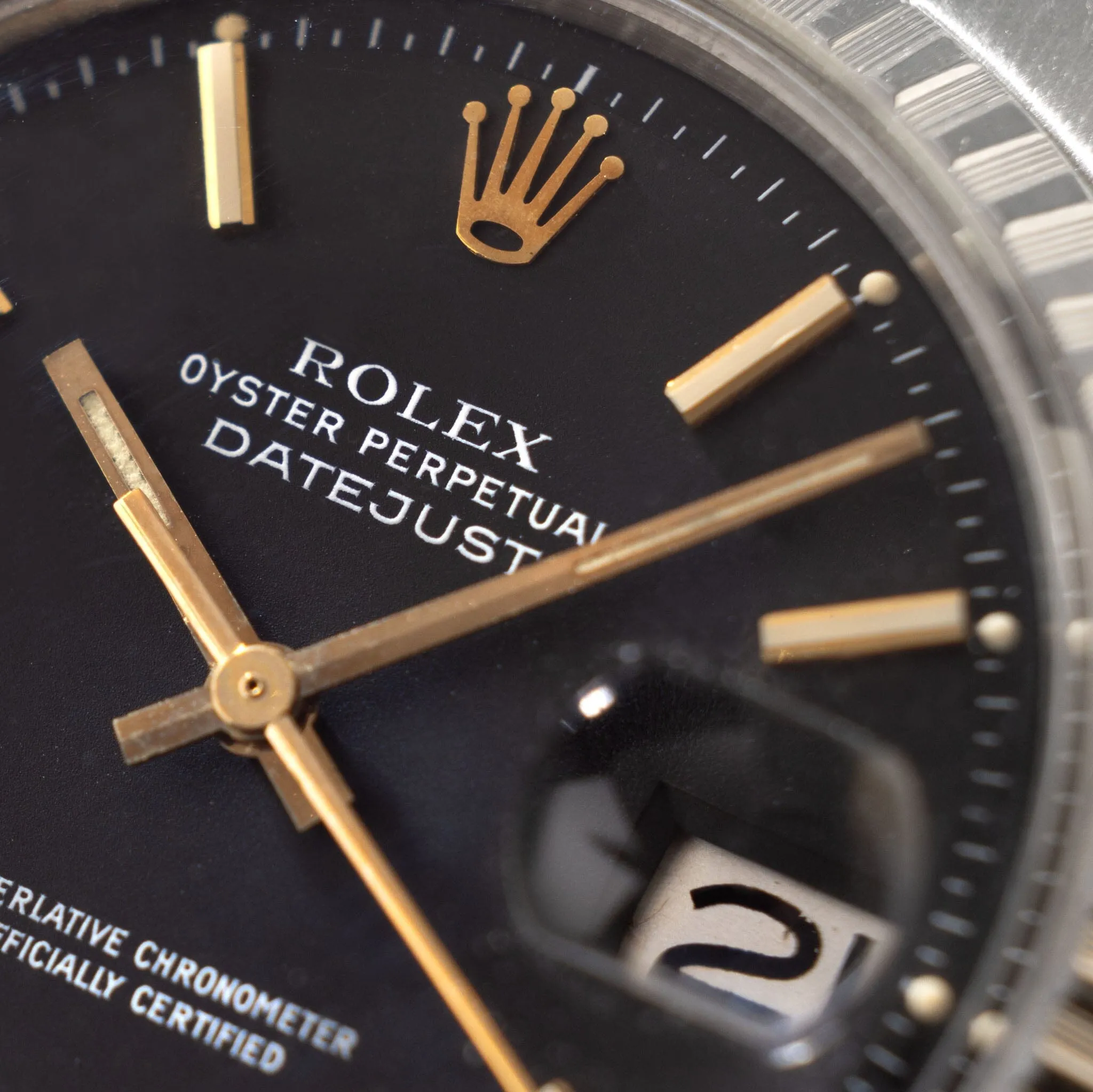 Rolex Datejust Matte Black Dial Ref 1603