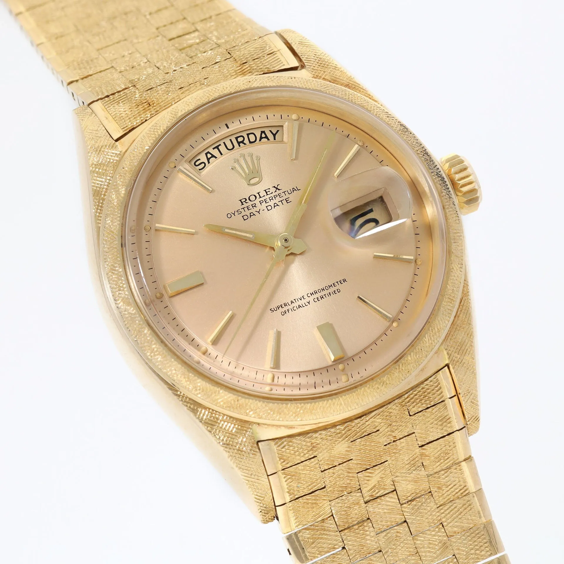 Rolex Day-Date 1806 Yellow Gold Florentine Finish on Brick Bracelet