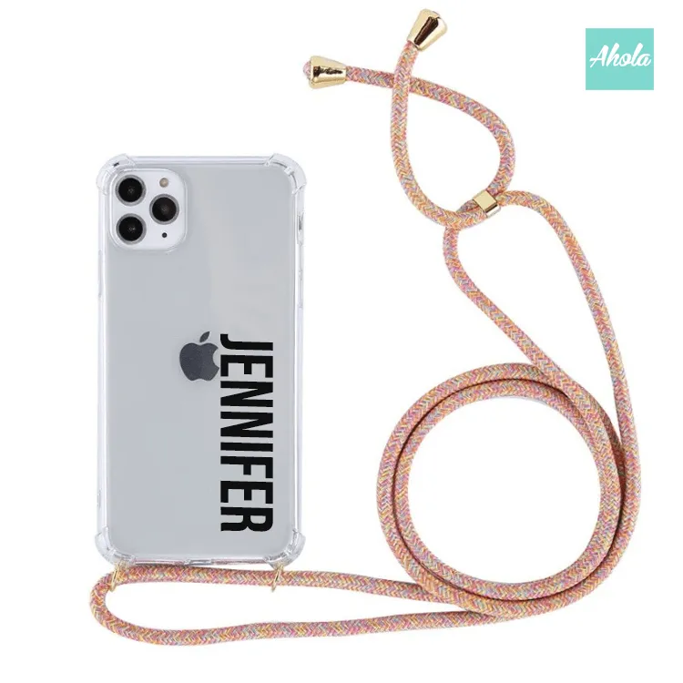 【RŌpe】Crossbody Lanyard TPU Transparent Phone Case 自定名字掛頸透明電話軟殼