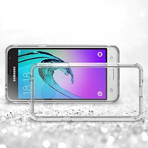 Samsung Galaxy J3 Case / J3V Case | Express Prime Case | Galaxy Sky Case | Amp Prime Case | Galaxy Sol Hybrid Armor EZ-Grip Bumper Case - Clear