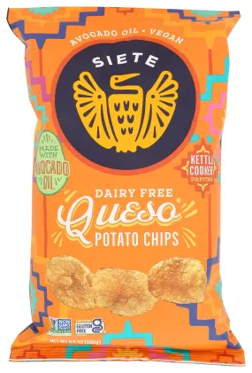 Siete Dairy Free Queso Potato Chips 5.5 Oz Gluten Free Vegan Snack