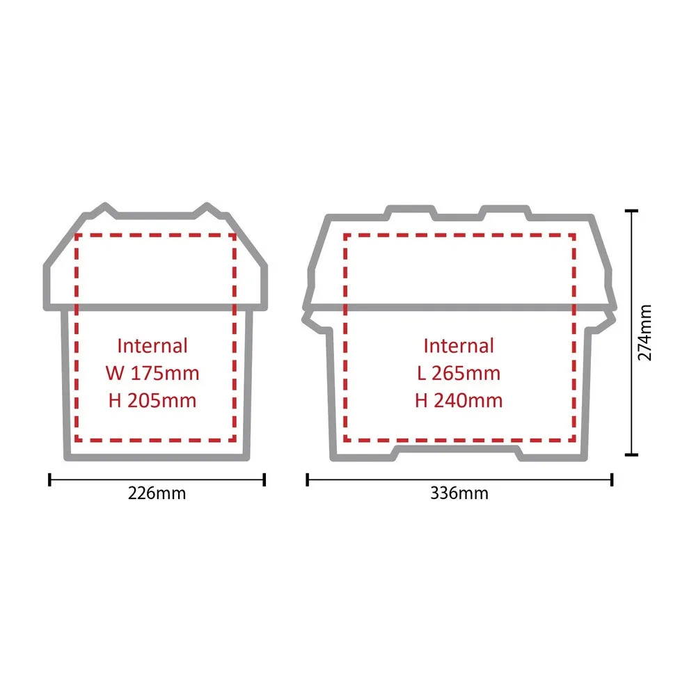 Small Battery Box with Strap - Suitable for Batteries up to 85ah