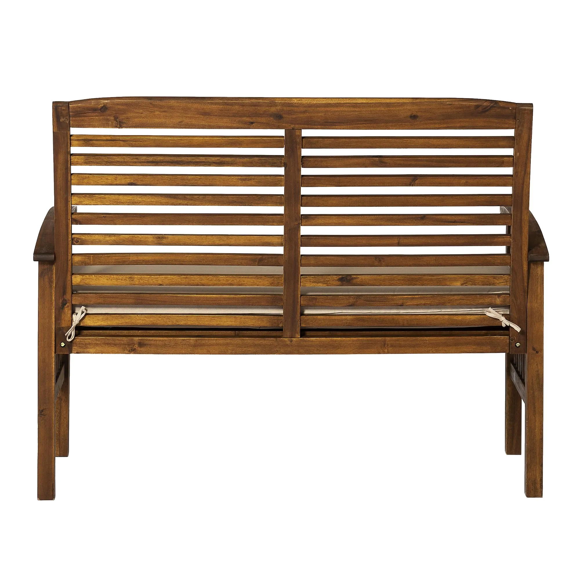 Solid Acacia Wood Patio Loveseat with Cushions 47 Inch