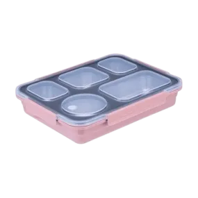 STAINLESS STEEL 5 COMPARTMENT LUNCH BOX