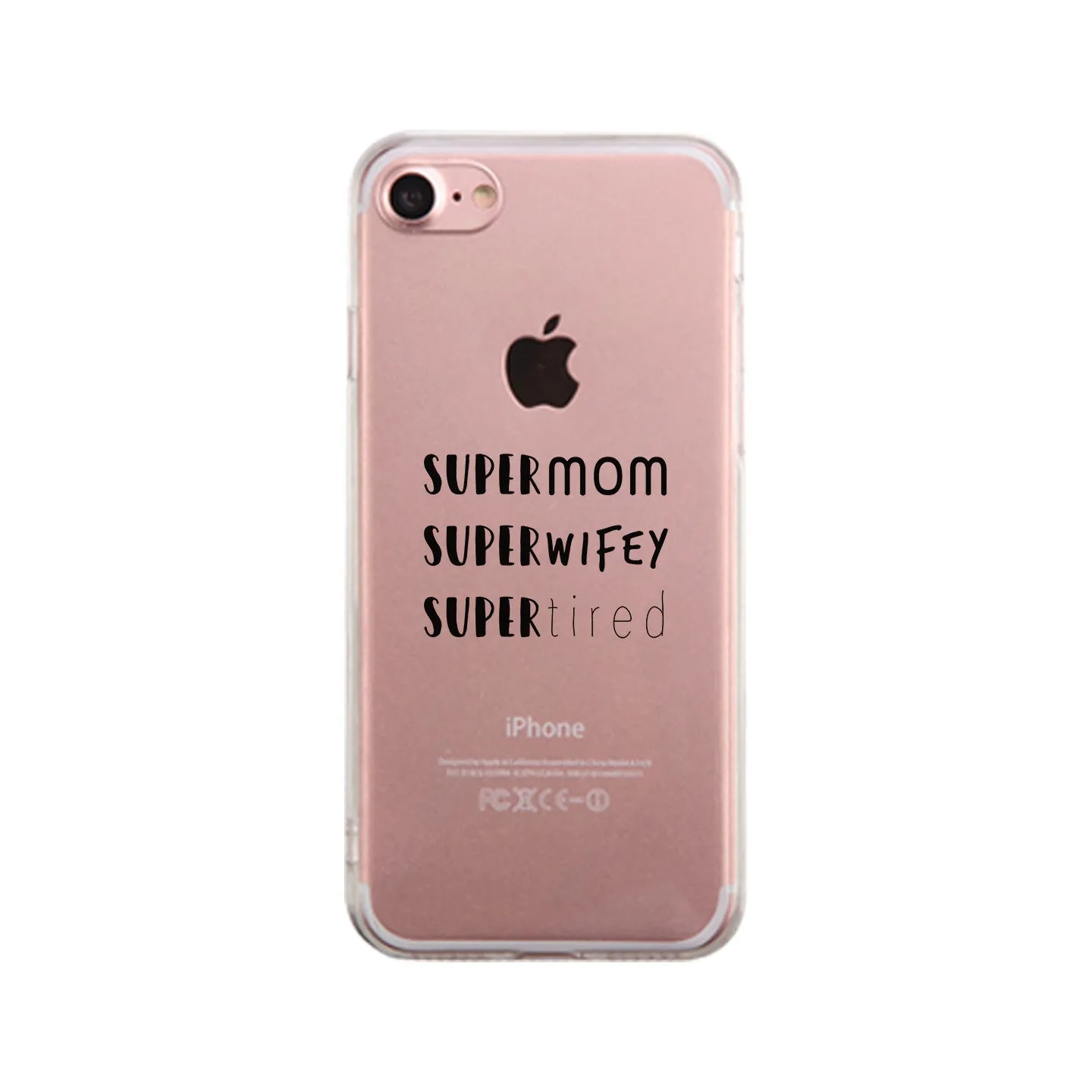 Super Mom Wifey Tired Clear Phone Case Funny Gifts For Wife