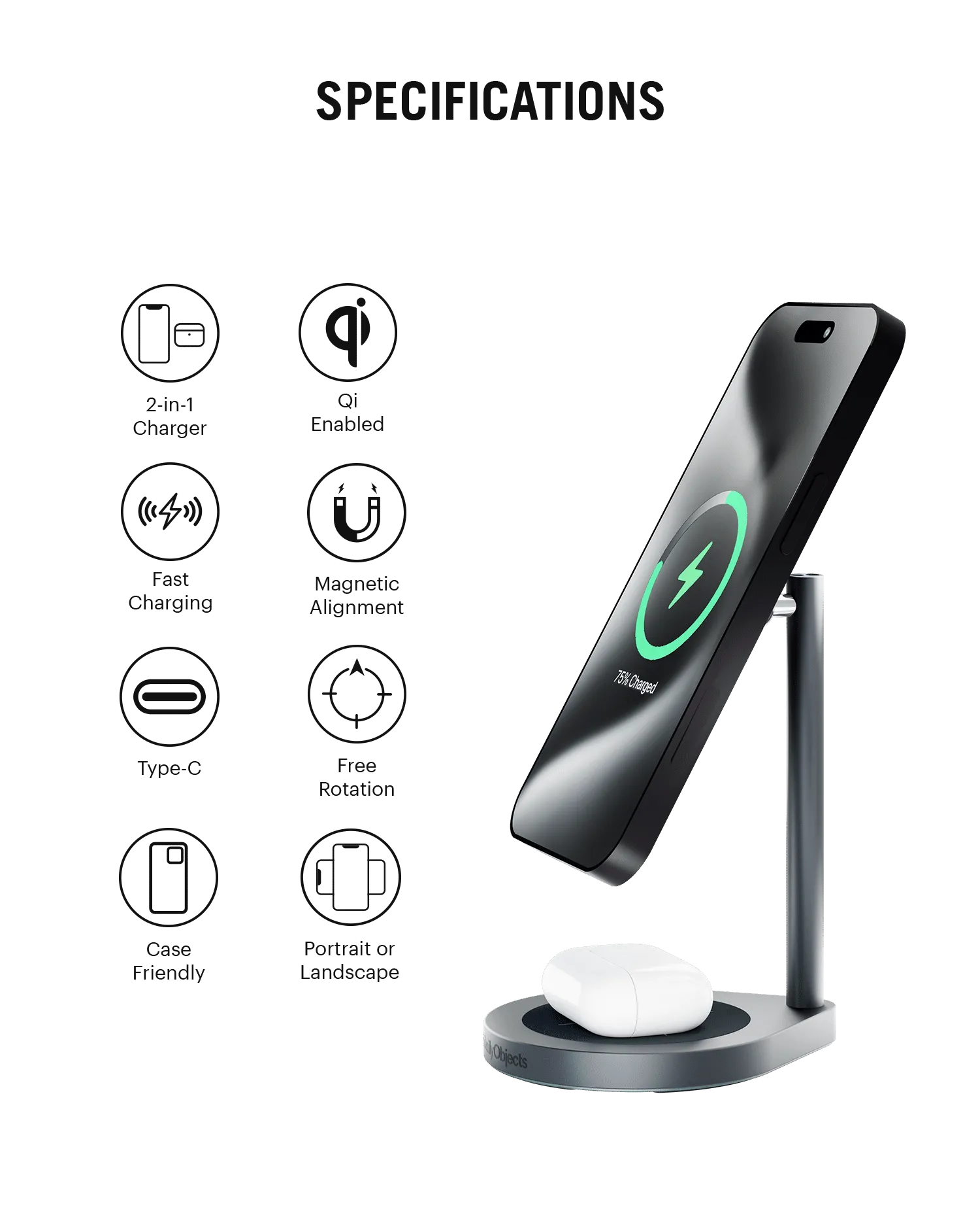 SURGE™ Max 2-In-1 Magnetic Wireless Charger (18W)