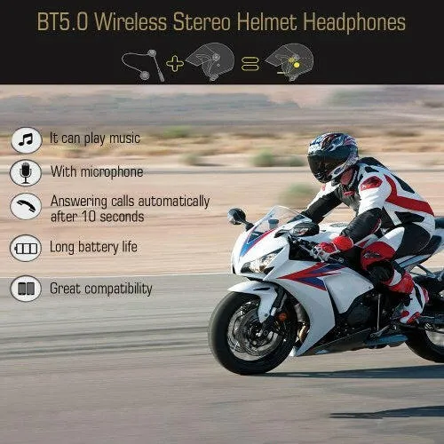 T81 Helmet Headphones BT5.0 Wireless Motorcycle Helmet Earphone with Mic