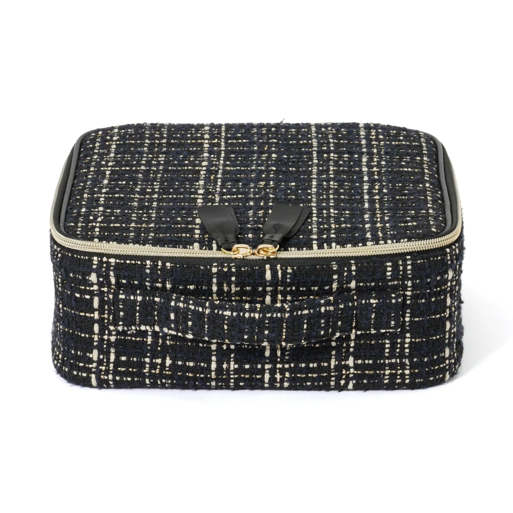 Tweed Vanity Makeup Bag Black