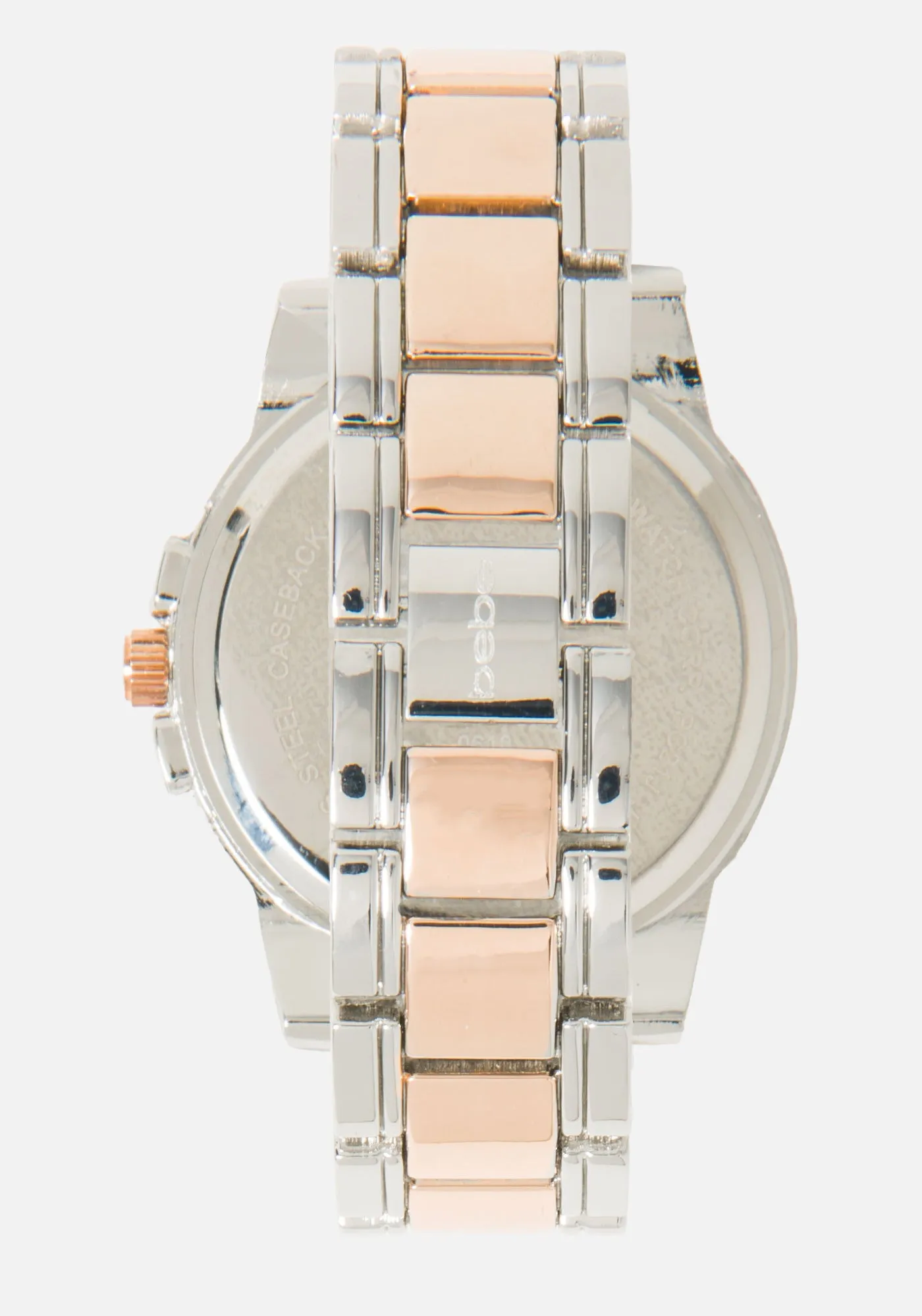 Two Tone Crystal Bezel & Bracelet Watch