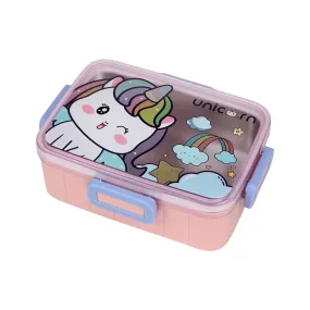 UNICORN PRINT LUNCH BOX - PINK & PURPLE