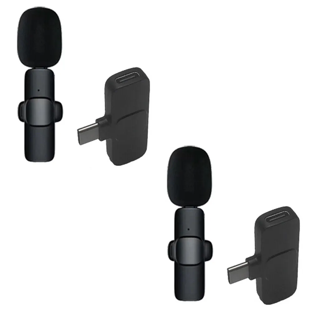 US 1-2 Pc Wireless Microphone Audio Video Recording Mini Mic For Android